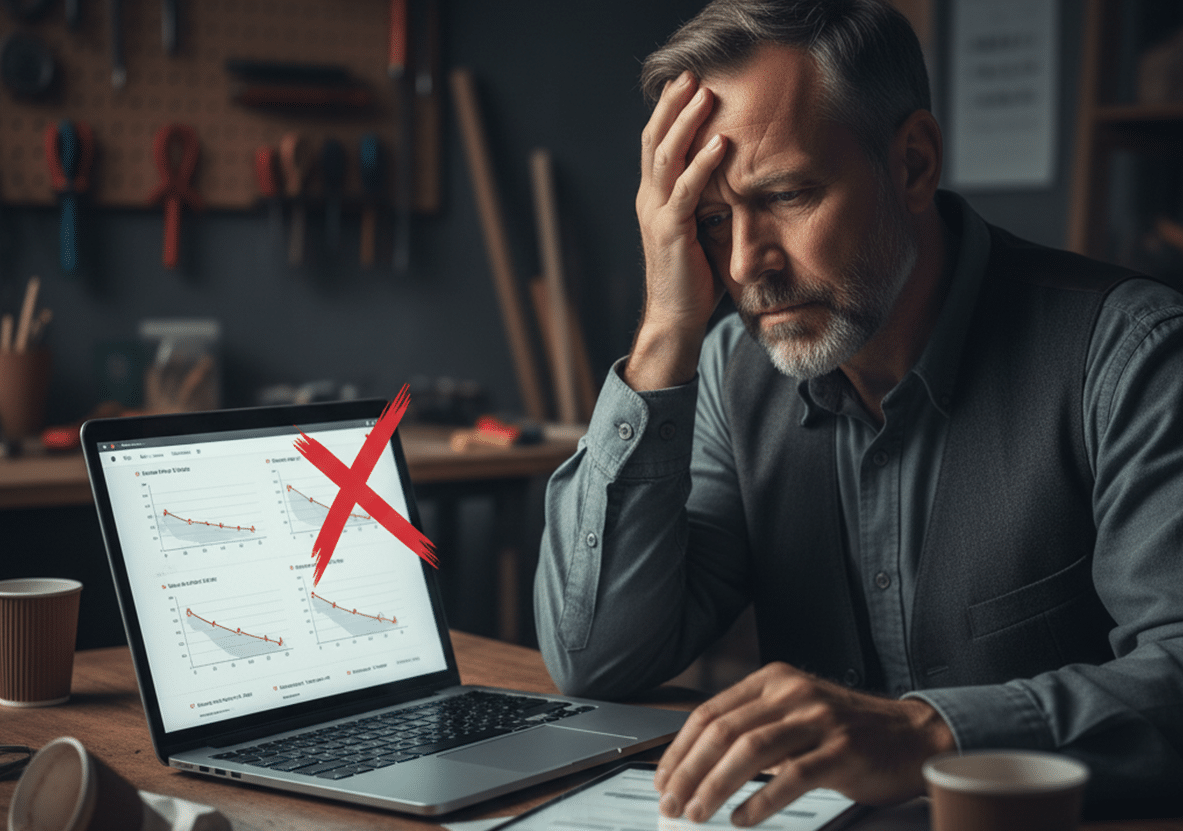Artisan constatant le manque de trafic sur les statistiques de son site internet