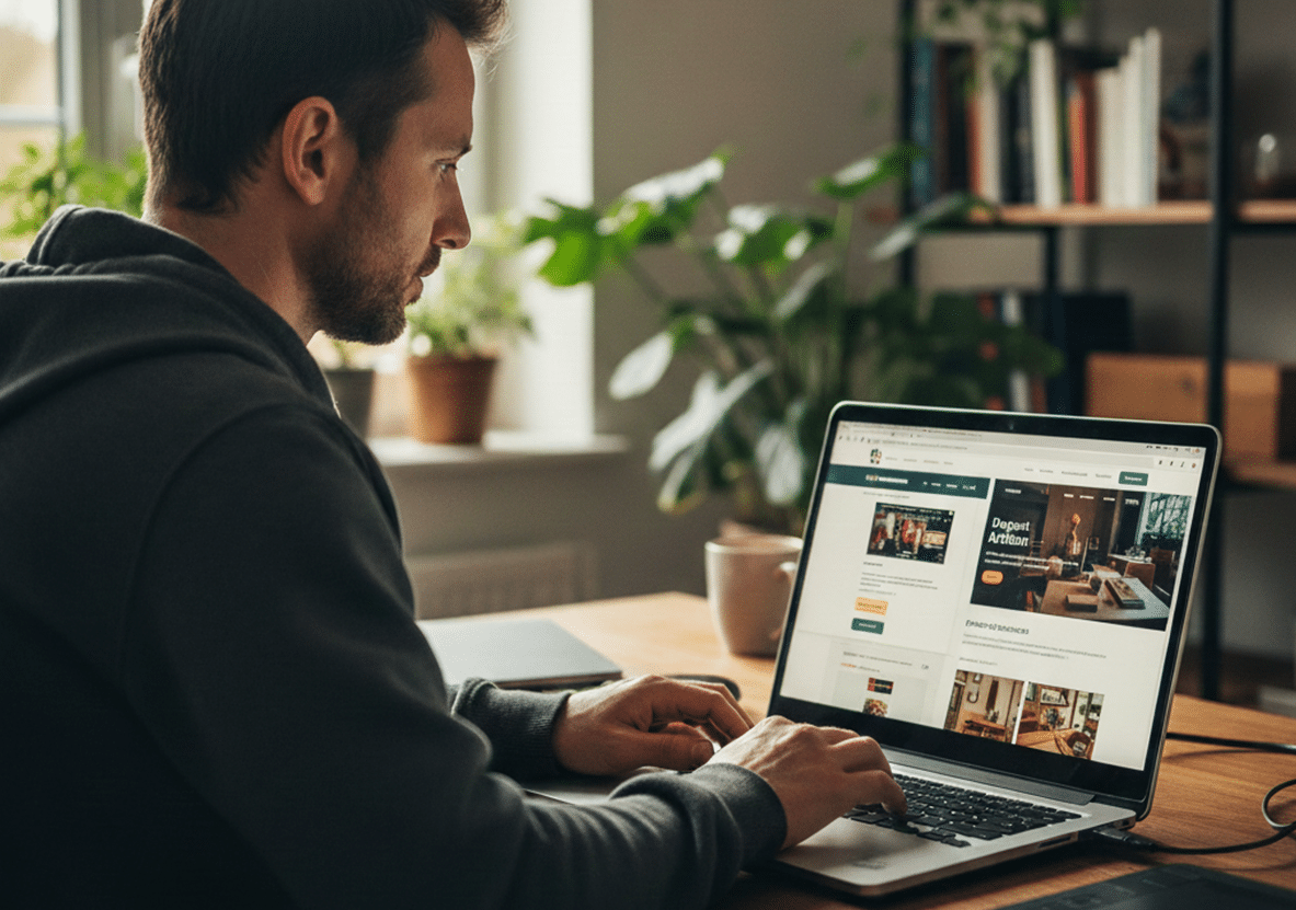 Webdesigner travaillant sur une refonte de site internet à Roanne